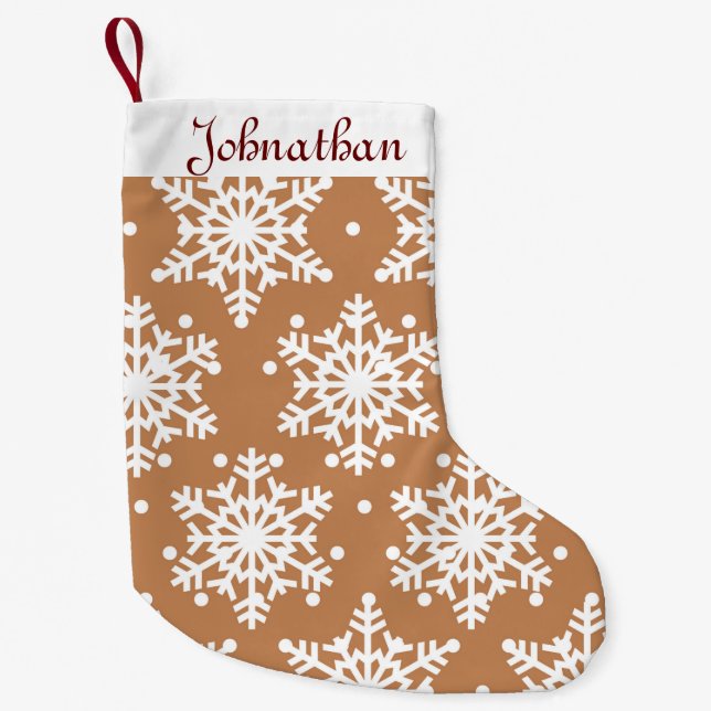 Meia De Natal Pequena Blocos de Neve Maravilhosos (Frente)