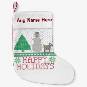 Meia De Natal Pequena Boas festas Natal fazendo xixi do boneco de neve