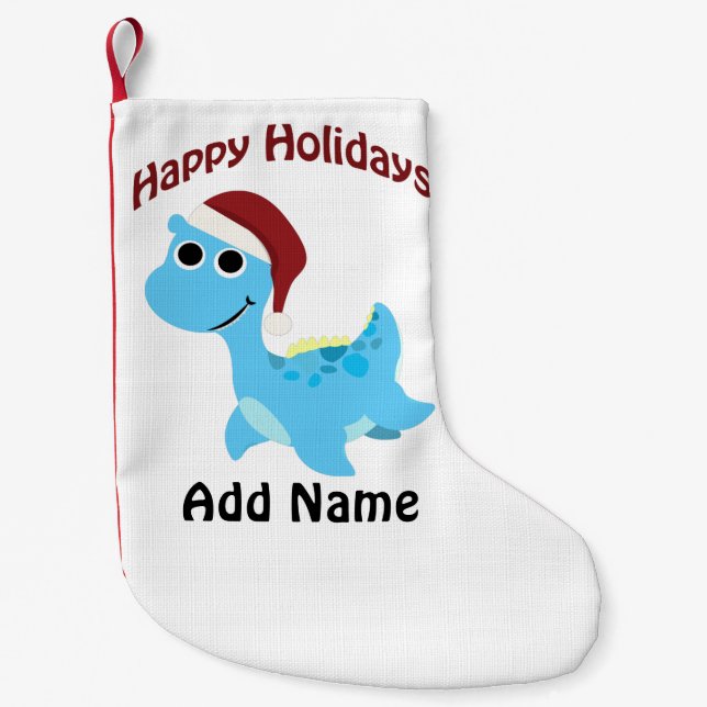 Meia De Natal Pequena Boas festas! Nessie bonito (Frente)