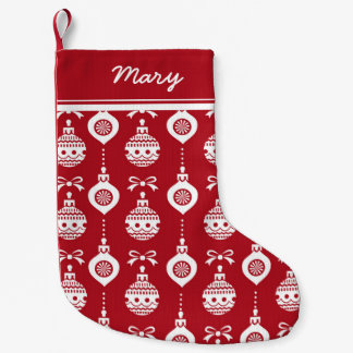 Meia De Natal Pequena Boas festas ornamento vermelhos