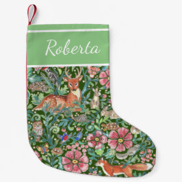 Meia De Natal Pequena Boho Personalizado da Floresta Animal da Floresta 