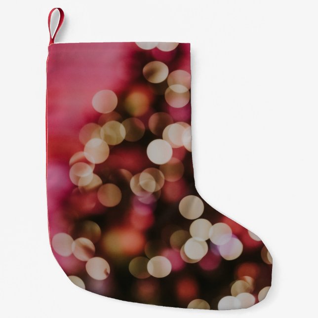 Meia De Natal Pequena Bokeh (Frente)