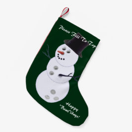 Meia De Natal Pequena Bola de boliche Snowman Natal