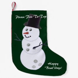 Meia De Natal Pequena Bola de boliche Snowman Natal