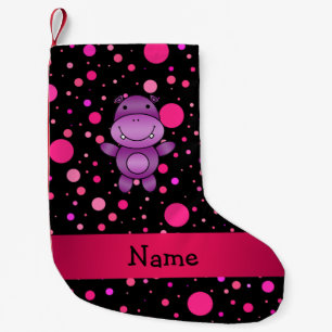Meia De Natal Pequena Bolinhas conhecidas personalizadas do rosa do