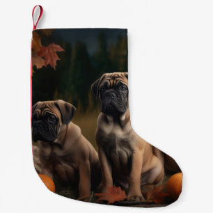 Meia De Natal Pequena Bolmastiff Puppy Autumn Delight Pumpkin