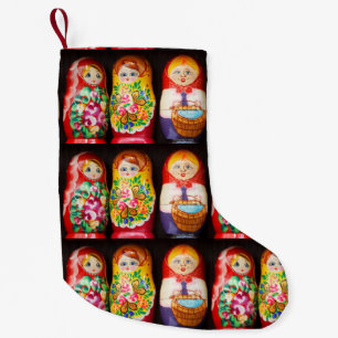 Meia De Natal Pequena Bonecas Coloridas de Matryoshka Pequenas Paradas d