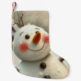 Meia De Natal Pequena boneco de neve