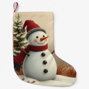 Meia De Natal Pequena boneco de neve