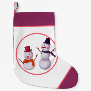 Meia De Natal Pequena Boneco de neve