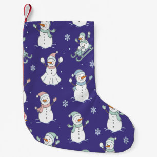 Meia De Natal Pequena Boneco de Neve Congelado Aconchegante de Inverno