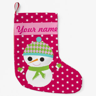Meia De Natal Pequena Boneco de neve do Natal