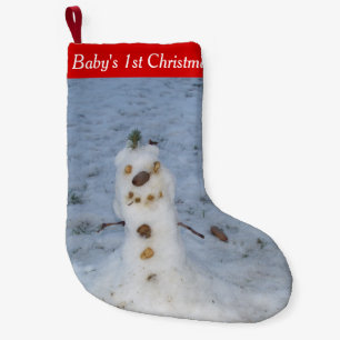 Meia De Natal Pequena Boneco de neve pequeno bonito da natureza do ø