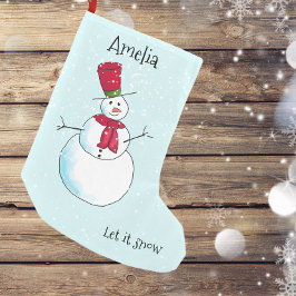 Meia De Natal Pequena Boneco de Neve Personalizado
