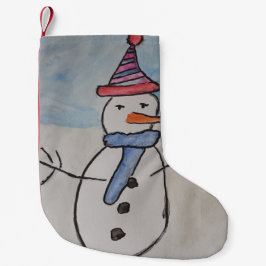 Meia De Natal Pequena Bonito Snowman - Parada de Natal