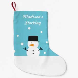 Meia De Natal Pequena Bonito Snowman Winter Snow Christmas Para Criança