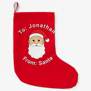 Meia De Natal Pequena Bonito Vermelho do Papai Noel Nome Personalizado F