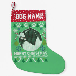 Meia De Natal Pequena Borda Cachorro Cachorro Cachorro Feio