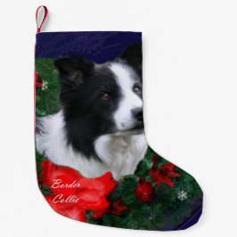 Meia De Natal Pequena Border Collie Christmas