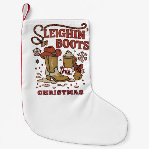 Meia De Natal Pequena Botas de Sleighin Neste Natal Engraçado Caubói do