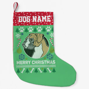 Meia De Natal Pequena Boxer Dog Breed Christmas Sweater