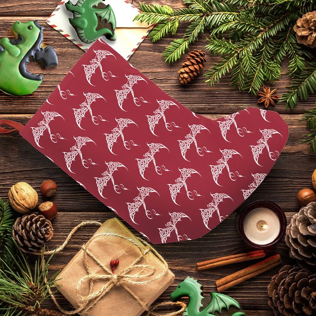 Meia De Natal Pequena Branco Vermelho Tribal Celular (Criador carregado)