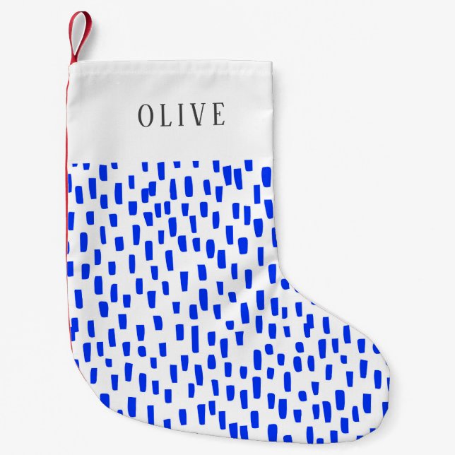 Meia De Natal Pequena Bright Blue Dashing Small Christmas Stocks (Frente)