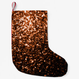 Meia De Natal Pequena Brilhante brilho cor-de-rosa laranja de bronze bri