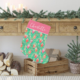 Meia De Natal Pequena Brilhante Kitschy Natalício Festivo | Monograma