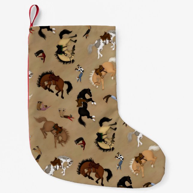 Meia De Natal Pequena Broncs e Cowboys (Frente)
