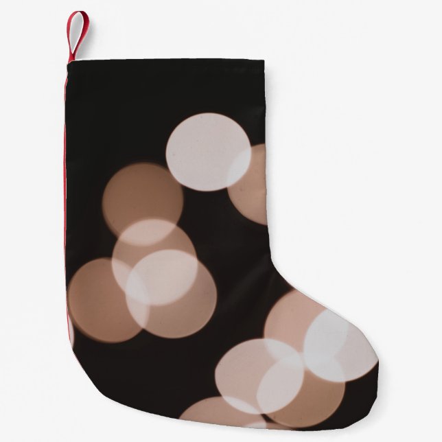 Meia De Natal Pequena Brown bokeh lights (Frente)