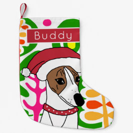 Meia De Natal Pequena Buddy, Whippet, Pequeno Natal Stocki