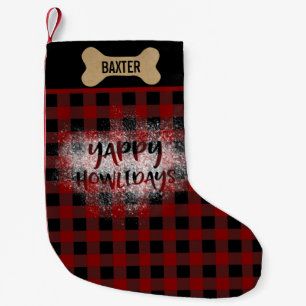 Meia De Natal Pequena Buffalo Check YAPPY HOWLIDAYS
