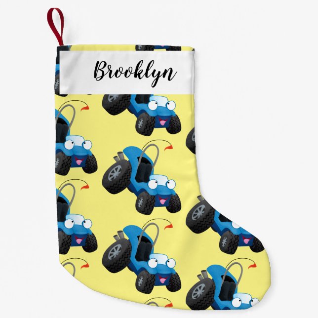 Meia De Natal Pequena Buggy duna em forma de cartoon de veículos rodoviá (Frente)