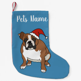 Meia De Natal Pequena Buldogue Inglês Feriado de Natal