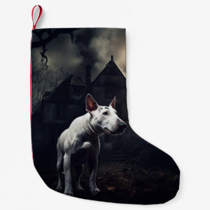 Meia De Natal Pequena Bull Terrier Halloween Scary