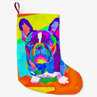 Meia De Natal Pequena Bulldog Francês Moderno