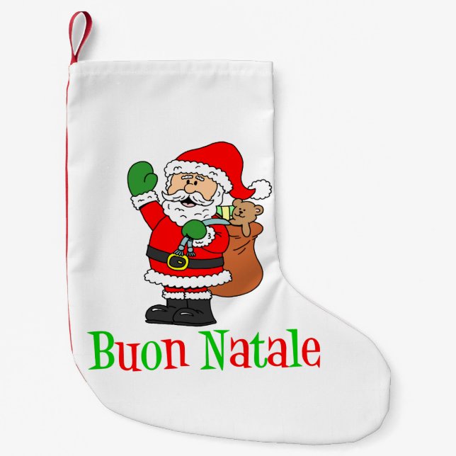 Meia De Natal Pequena Buon Natale — Parada de Natal Italiana (Frente)