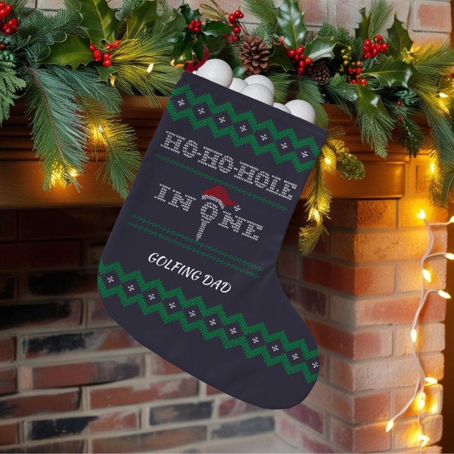 Meia De Natal Pequena Buraco de Natal Golfista em Um (Criador carregado)