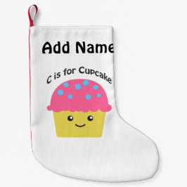 Meia De Natal Pequena C é para Cupcake