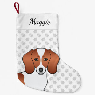 Meia De Natal Pequena Cabeça de cachorro de desenho animado Dachshund Re