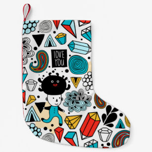 Meia De Natal Pequena Cabeça louca