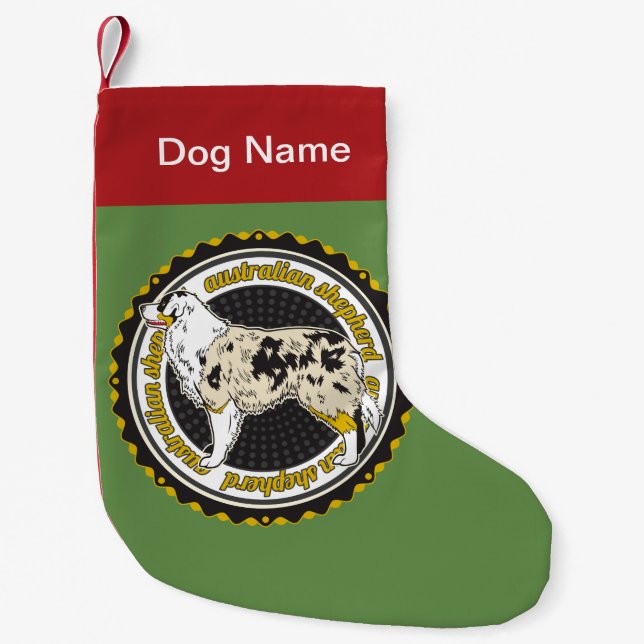 Meia De Natal Pequena Cachorro Australiano Personalizado (Frente)