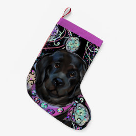 Meia De Natal Pequena Cachorro da Terra Nova