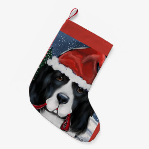 Meia De Natal Pequena Cachorro da Terra Nova