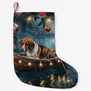 Meia De Natal Pequena Cachorro de Caça Inglês Americano Viagem Festiva d