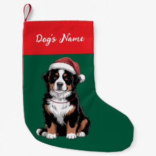 Meia De Natal Pequena Cachorro de Montanha Bernês de Natal Personalizado