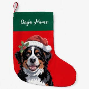 Meia De Natal Pequena Cachorro de Montanha Bernês de Natal Personalizado