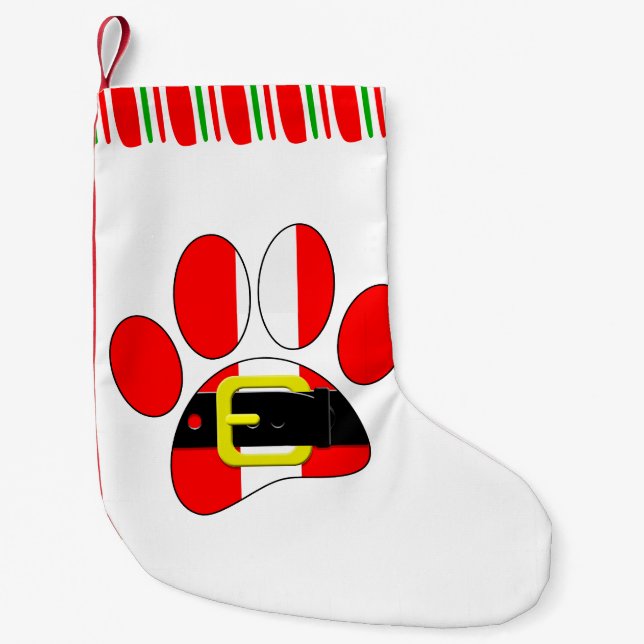 Meia De Natal Pequena Cachorro de Natal  (Frente)