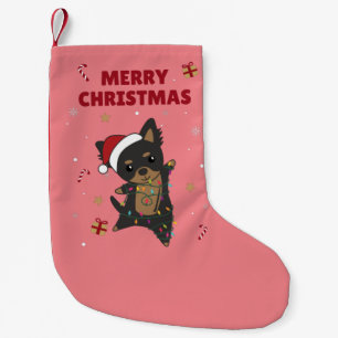 Meia De Natal Pequena Cachorro de Natal Chiwawa Cães de inverno Cães Peq